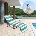 Lightweight microfiber beach chair cover with solid color and stripe design, ideal for summer seaside outdoor relaxation.