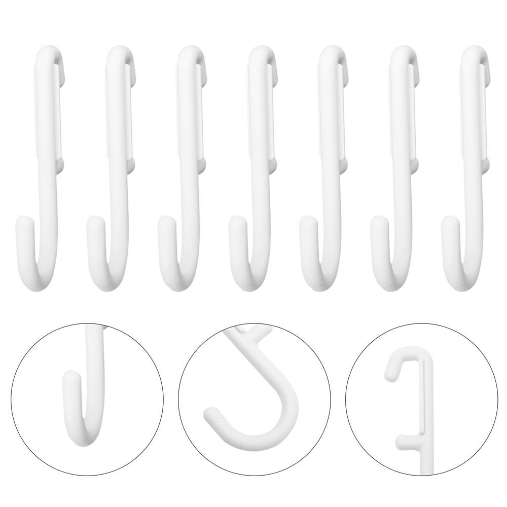 Set of 7 white plastic baby and kid's toy building hangers from Everything Baby, easy to install and stylish for children's rooms.