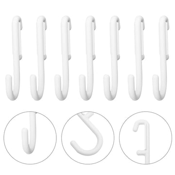 Set of 7 white plastic baby and kid's toy building hangers from Everything Baby, easy to install and stylish for children's rooms.