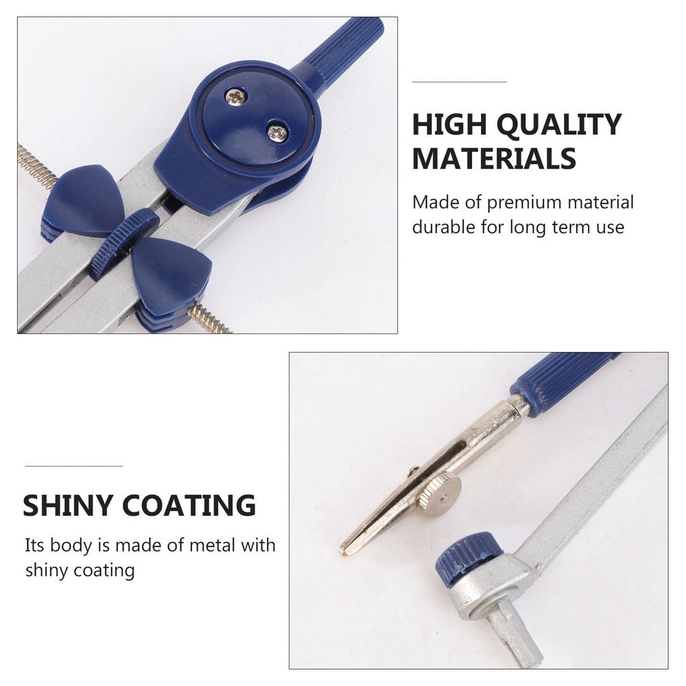Professional zinc alloy drafting compass set for students, used for precise drawing and outdoor play activities.