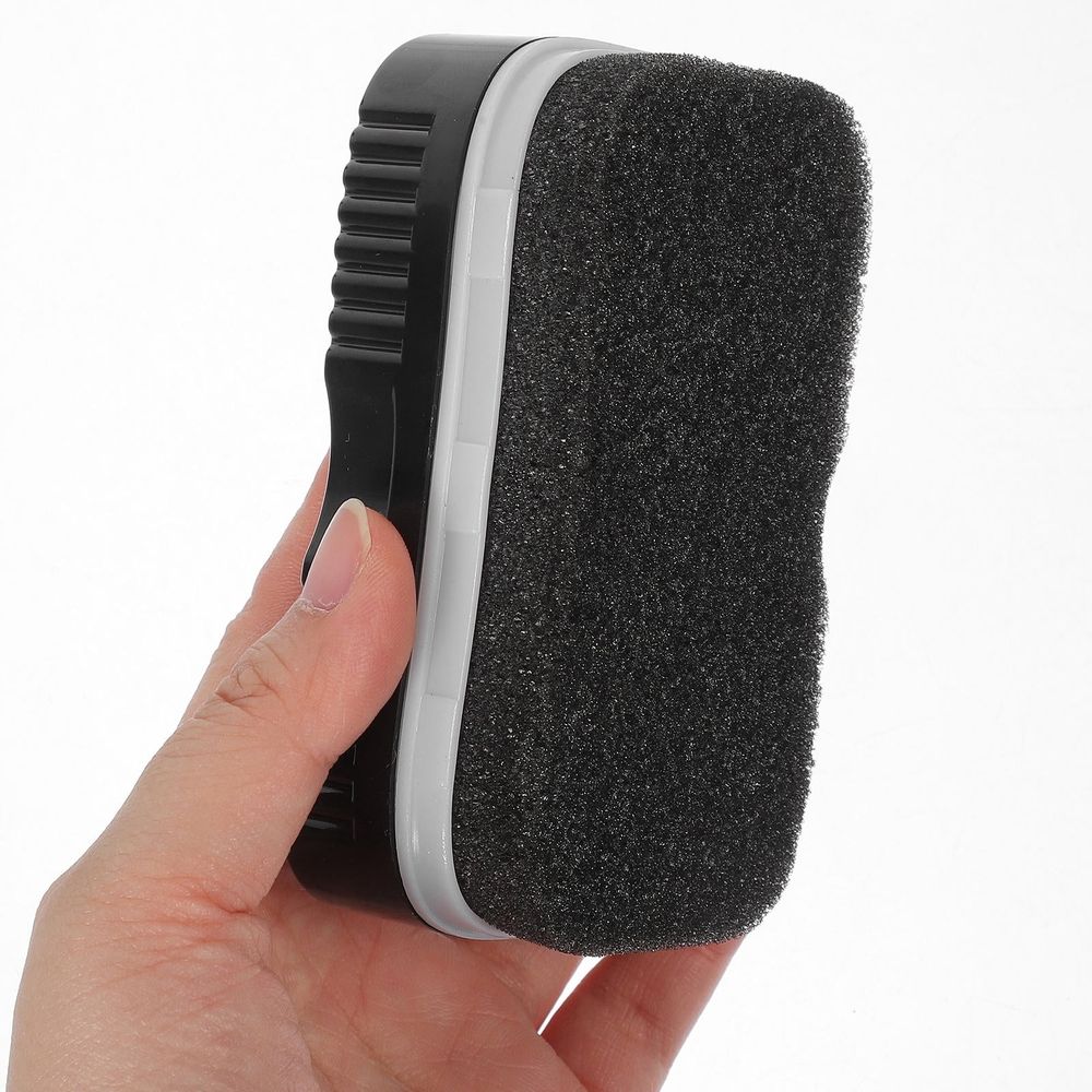 Double-sided white baby shoe polish sponge by Everything Baby, soft, durable, and portable for home or travel use.