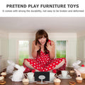 Black plastic miniature dollhouse TV accessory for kids' pretend play, realistic model for dollhouse decoration.