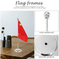 Silver iron flagpole suitable for indoor and outdoor use, designed for kids' outdoor play and display.