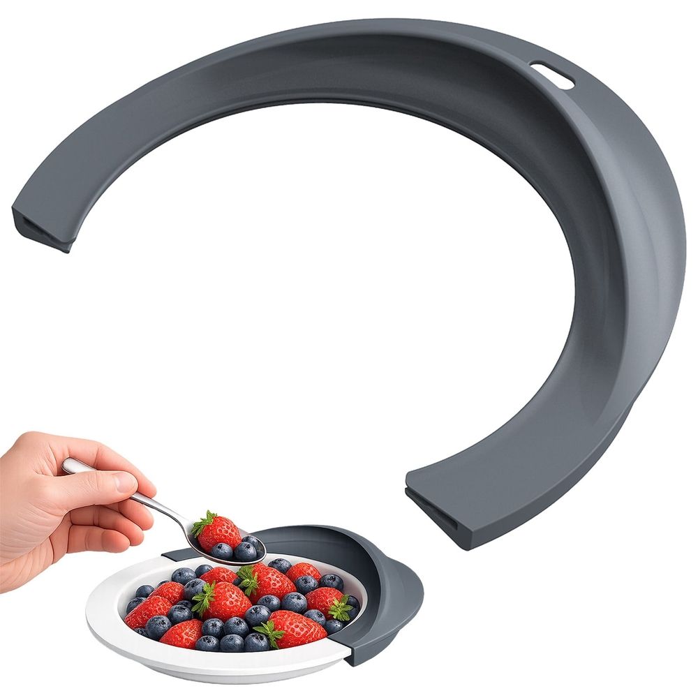 Blue silicone tray protector with raised edges, non-slip, spill-proof, reusable, dishwasher safe food tray liner for elderly and kids.