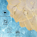 Set of 6 gold 3D flower placemats by Everything Baby, waterproof and metallic round table mats for wedding and holiday decor