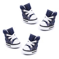 Small dog's four-season canvas sneakers with soft soles, designed for warmth and comfort, by Everything Baby.