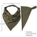 Six elastic boho triangle scarf headbands for women and teens, with clips, non-slip solid color hair kerchiefs, stylish and comfortable.