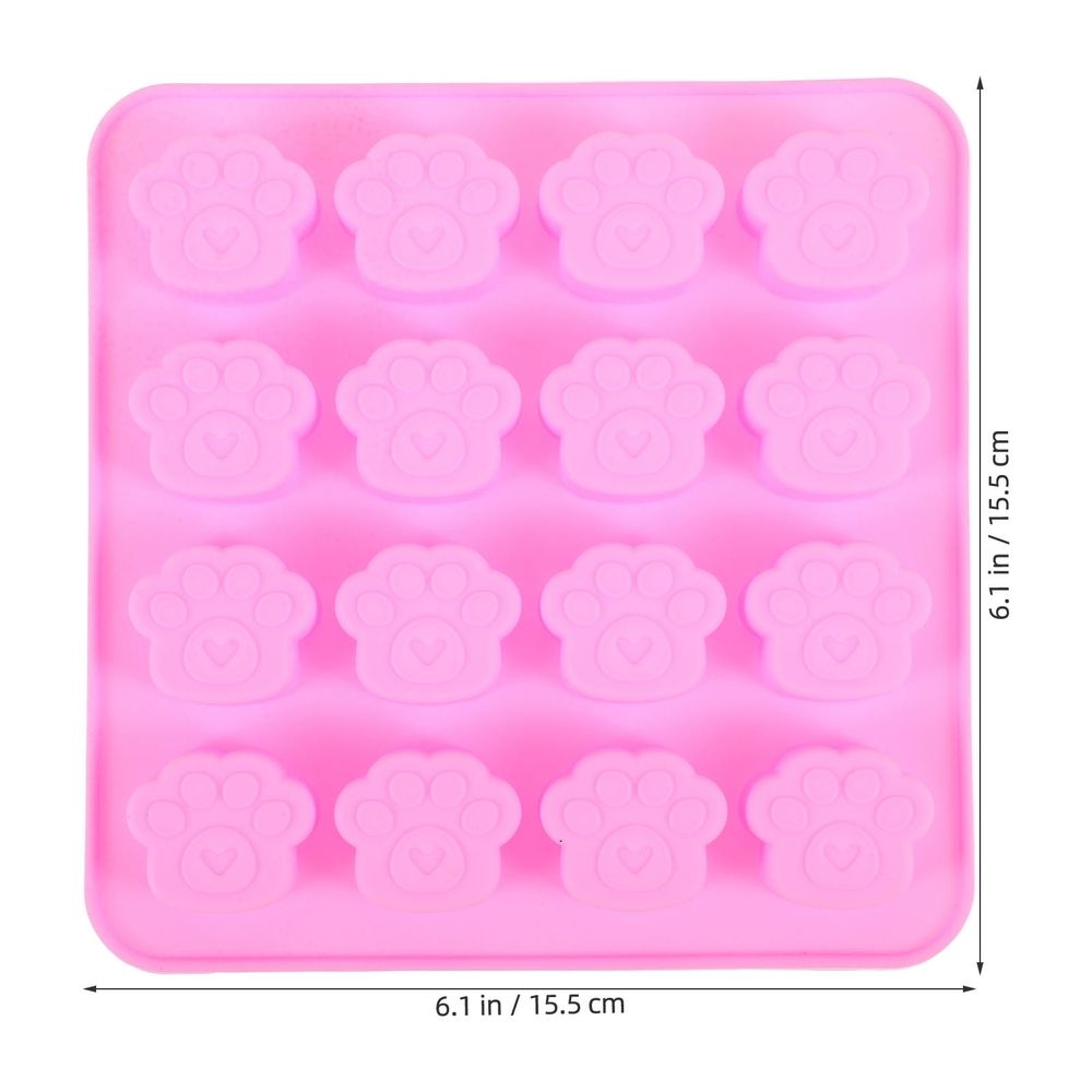 Two paw-shaped silicone molds for candy, chocolate, and dessert baking, perfect for home use and fun baking projects.