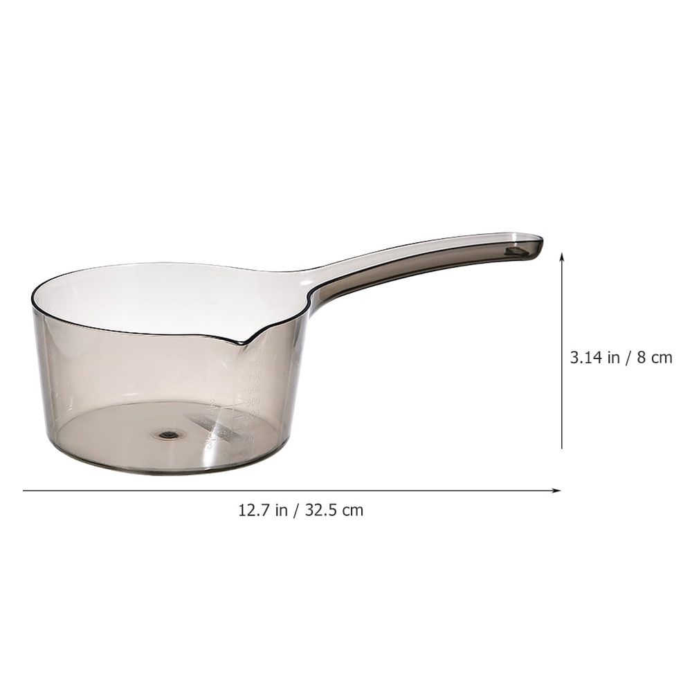 Large grey ergonomic water ladle and soup scoop for kids, made of durable PP, suitable for serving soups and liquids.