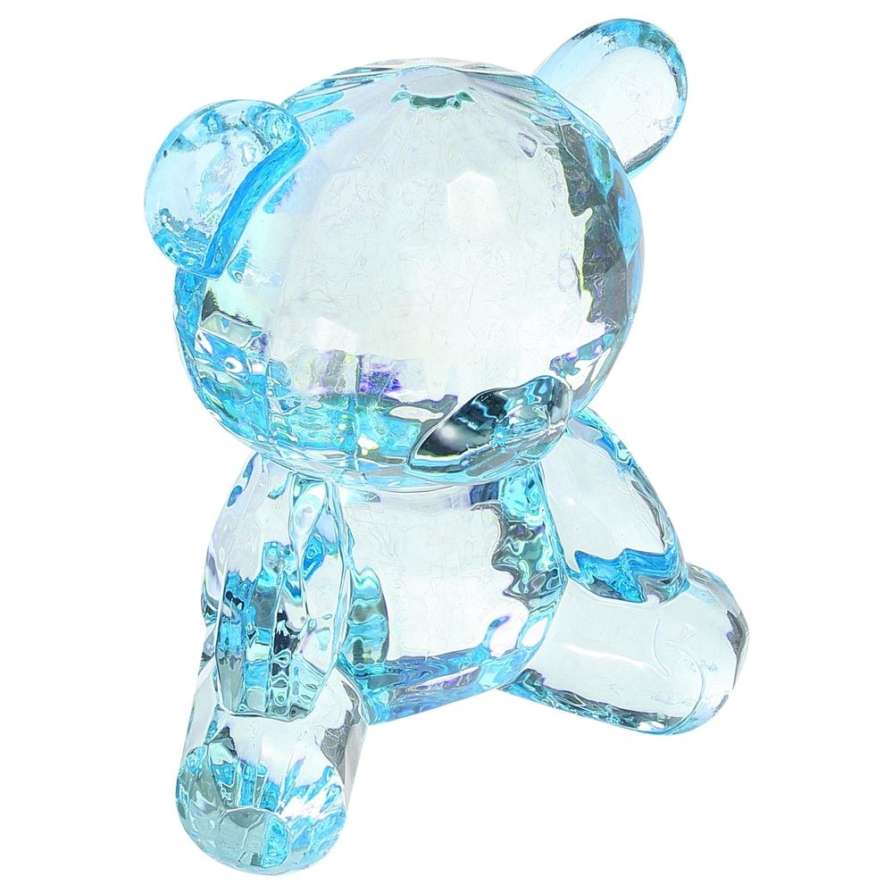 Blue acrylic tiny bear ornament, decorative collectible for home decor, part of Everything Baby nursing and feeding collection.