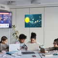 Large white trifold project boards from Everything Baby, ideal for school, presentation, and art projects, shown in a four-pack.