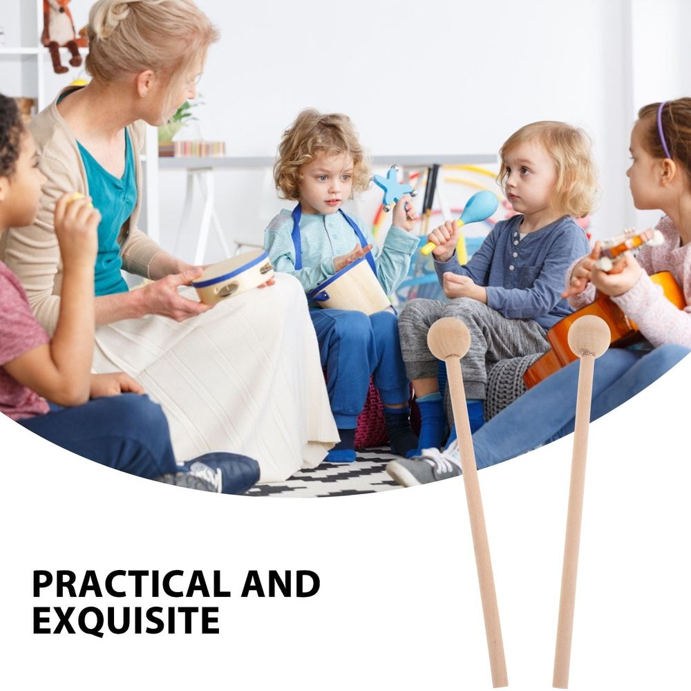 Pair of wooden xylophone mallets for kids' musical toys, ideal for early music education and kindergarten activities.