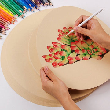 Drawing Paper Yellow Round for Kids Handwork and Sketching 25 Sheets 14.2in Diameter