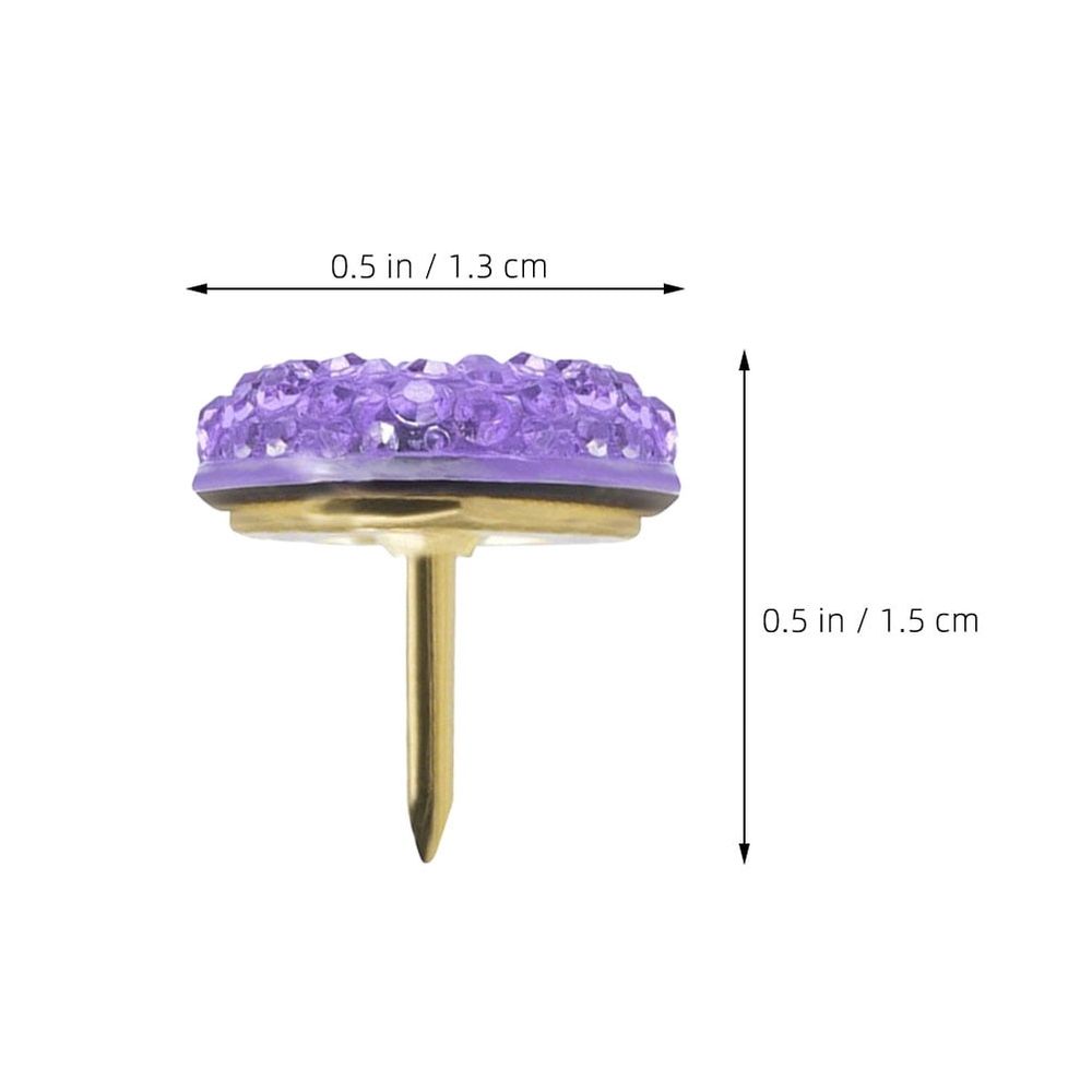 Set of 20 decorative rhinestone thumb tacks by Everything Baby, colorful push pins for bulletin and cork boards.
