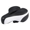 White thick gel mountain bike saddle with central airflow and reflective back, designed for kids' bikes by Everything Baby.