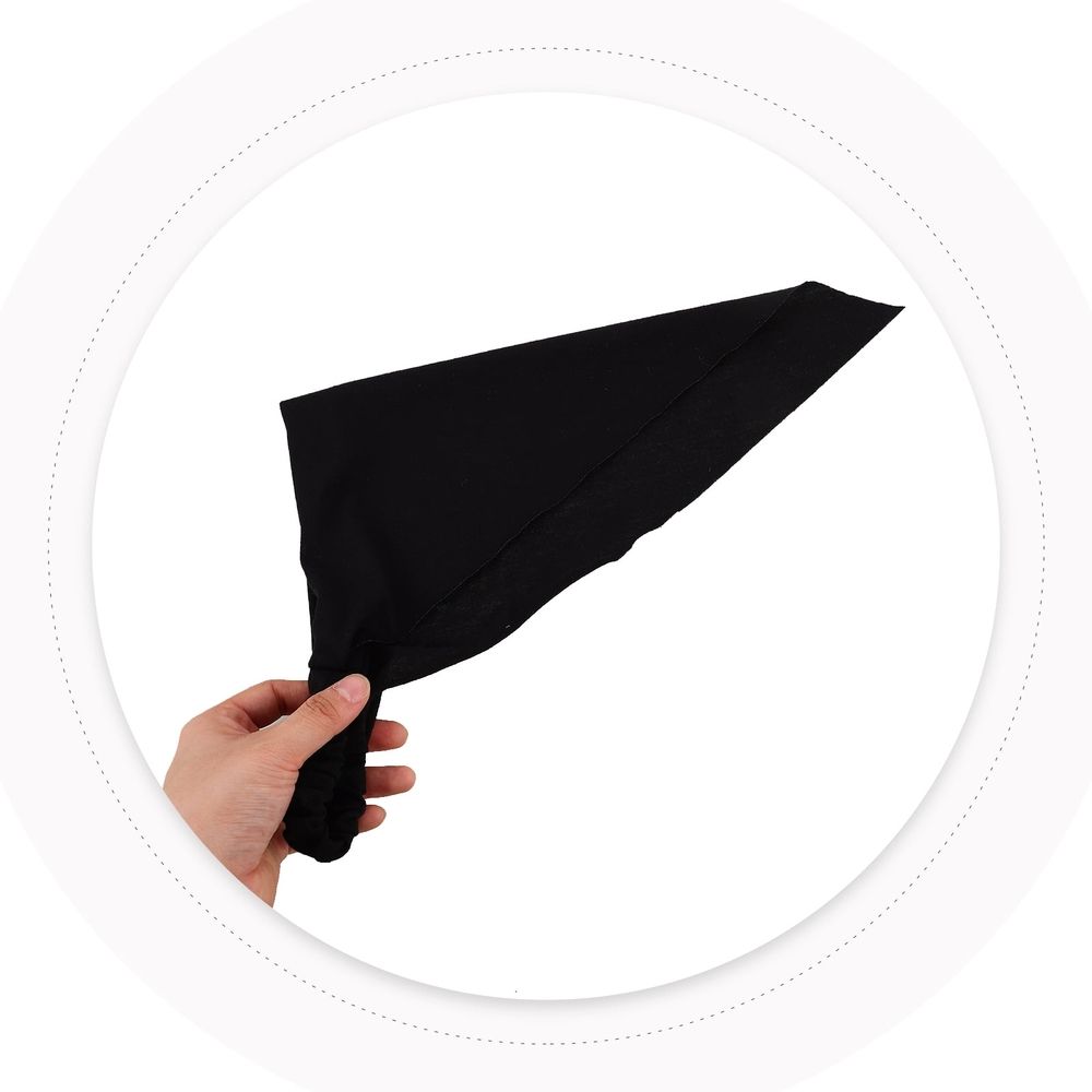 Black triangle headscarf for boys, casual outings, made of soft cloth, suitable for kids' sleepwear by Everything Baby.