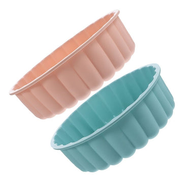 Round Cake Mould Pink Food-Grade Silicone 2Pcs