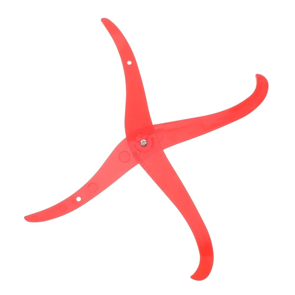 Red plastic calipers for clay and pottery measurement, suitable for kids' outdoor play and craft activities.