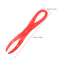 Red plastic calipers for clay and pottery, durable and precise, designed for crafting and measurement in creative projects.