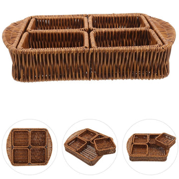 Indoor Use Light Brown PP Woven Basket for Storing and Organizing 1 Set