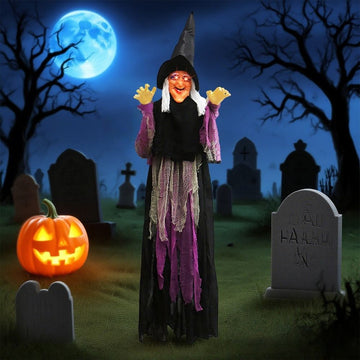 Event & Party under $50,Halloween Flying Witch Halloween Decor 70In Life Size Hanging Vocal With Light Up And Creepy Sound For Outdoor Indoor Halloweens House Props