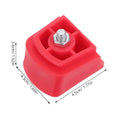 Two red inline skate brake pads replacement rubber for roller skates, providing enhanced traction and safety for kids' bikes and scooters.