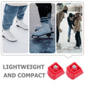 Two red inline skate brake pads replacement rubber for roller skates, designed for enhanced traction and safety.