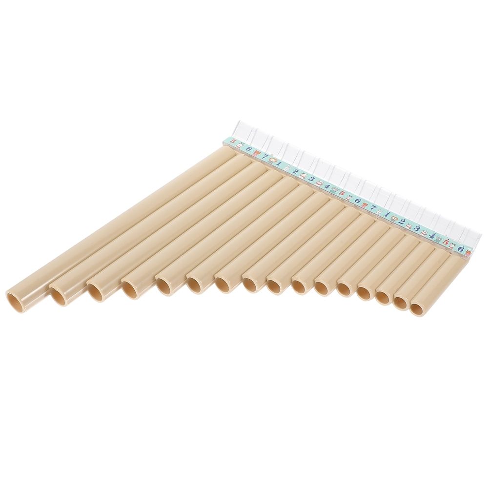White ABS resin pan flute in C key, a musical toy for kids from Everything Baby, designed for musical education and fun.