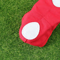 Pair of red baby girl shoes with anti-slip soles, durable and stylish, from Everything Baby, designed for modern kids' footwear.