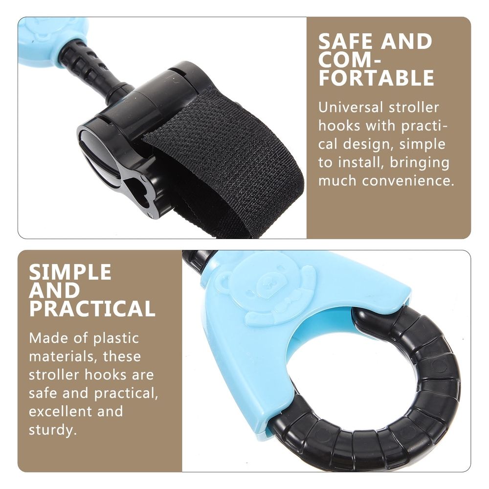 Two ABS hooks for hanging bags from strollers, ideal for parents and caregivers, by Everything Baby.