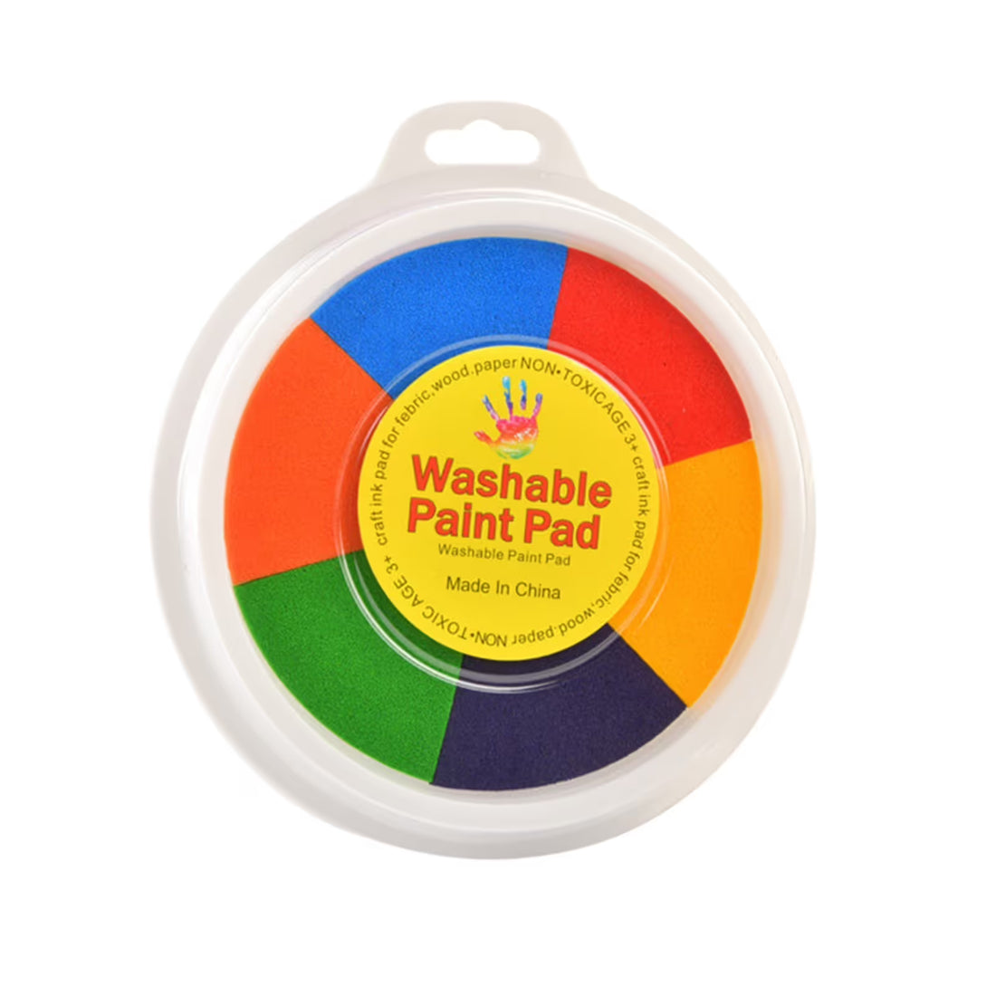 Rainbow multi-color craft ink pad from Everything Baby, washable ink pad for stamps, drawing, and paper crafts for kids.