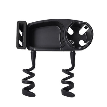 Universal Stroller Snack Tray, 3 in 1 Stroller Cup Holder with Phone Holder and Silicone Flexible Arms Grip, Stroller Tray Attachment