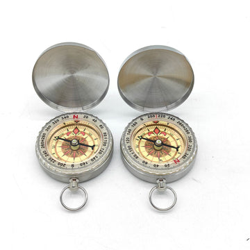 2pcs Waterproof  Compass for Hiking, Survival & Navigation – Large Dial Pocket Compass with Keychain Loop, Ideal Metal for Kids, Scouts, Hunting & Compass Gifts for Men