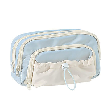 Pencil Case, Cute Pencil Pouch,Series Large Capacity Drawstring Pencil Cases , simple pencil case for junior high school and high school students(blue)