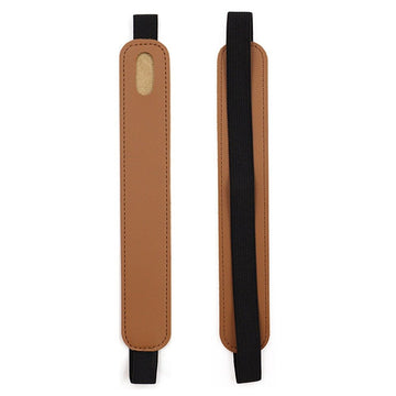 2 pack Pencil Holder Compatible with Pencil Sling Sleeve PU Leather Pouch Case Pocket Accessories Elastic Band Fit Notebook/Tablets - light brown（Excluding pencils）