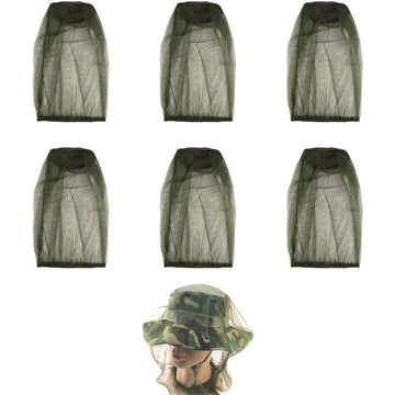 Mosquito Head Net for Insect, 6 Pack, Fly & Bug Protection | Ultra Large & Long, Extra Fine Holes for Camping, Hiking, Fishing, Gardening, Safari, Fits All Hats for Men & Women（Excluding hat）