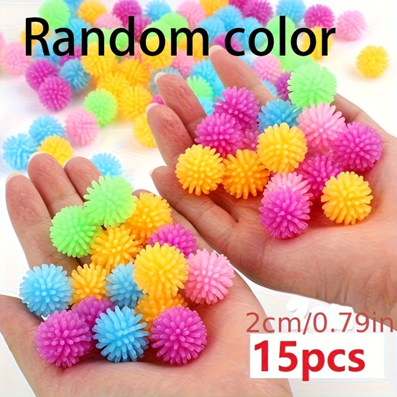 Set of 15 colorful baby massage balls with hedgehog design, ideal for yoga, foot, and body relaxation in ball pits and playpens.