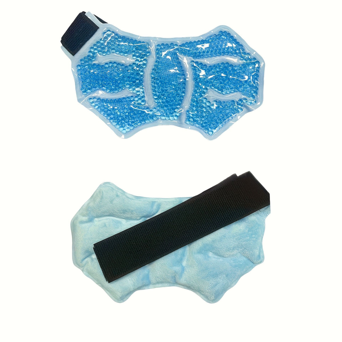 Blue ankle and sports ice gel wrap with adjustable brace for cold or hot therapy, reusable and microwaveable for pain relief.
