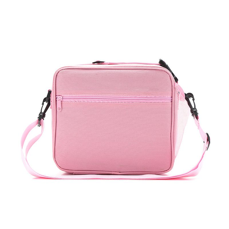 Girls rainbow glitter insulated lunch bag with shoulder strap and bottle holder, colorful kids' tote for snacks and drinks