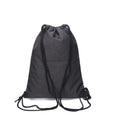 Gray drawstring gym bag with bottle holder, waterproof backpack suitable for sports, gym, travel, and kids.