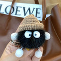 Soft fluffy woolen plush keychain with cute ball design by Everything Baby, perfect for backpacks, purses, and accessories.