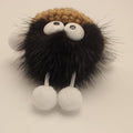 Soft fluffy woolen plush keychain with cute woven ball design, perfect for bags, backpacks, or car accessories.