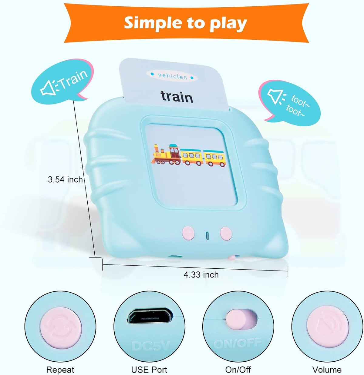 Talking cards with 224 sight words for kids, Montessori speech therapy and educational toddler toy in a toy box.