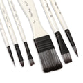 Set of 10 art paint brushes for kids with carrying case, suitable for acrylic, oil, watercolor, and gouache painting.
