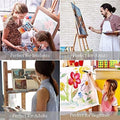 Set of 10 art paint brushes for kids including carrying case, suitable for acrylic, oil, watercolor, and gouache painting.