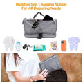 Grey baby portable changing pad and travel bag from Everything Baby, designed for easy diaper changes on the go.
