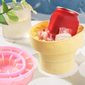 Two reusable silicone ice cube molds with lids, ideal for freezing ice for cold drinks, suitable for baby and kids feeding.