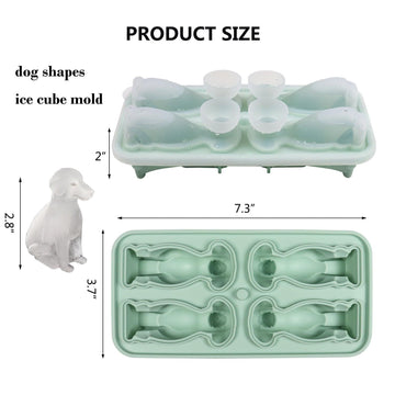 Labrador-shaped silicone ice cube mold by Everything Baby, creates four cute dog-shaped ice balls for drinks and pretend play.