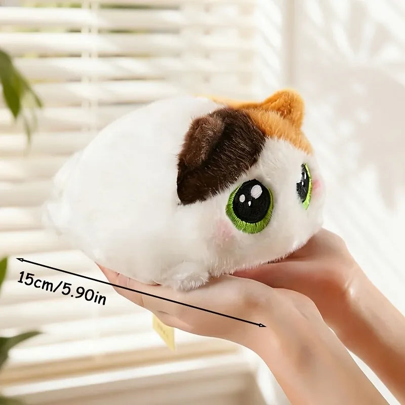 Soft, fluffy Siamese cat plush toy with big eyes, perfect for cuddles and play for kids, from Everything Baby.
