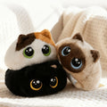 Soft, fluffy Siamese cat plush toy with big eyes, perfect for baby and kids playtime, cuddles, and soothing companionship.